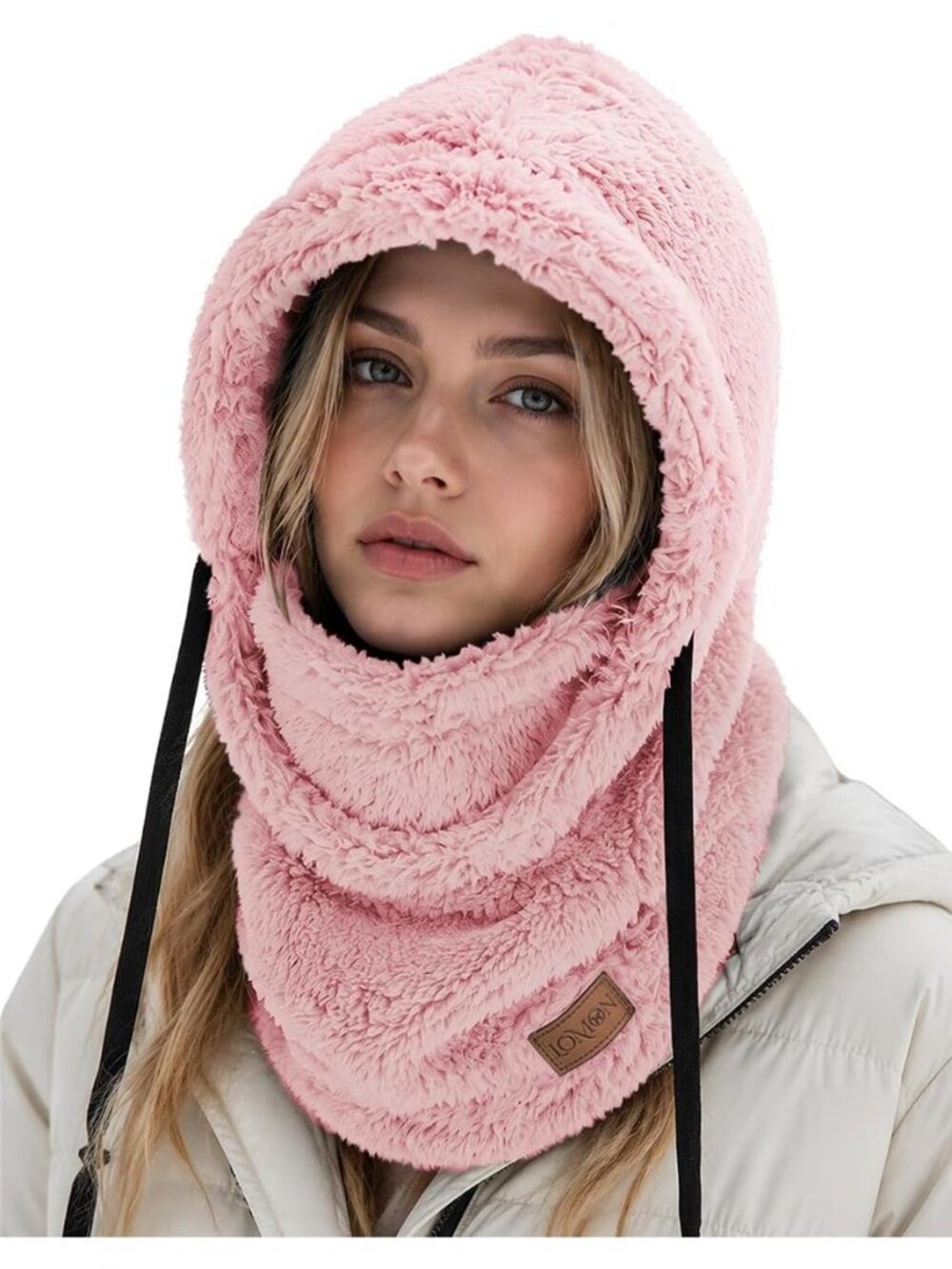 Pink Fleece Balaclava Hood Sherpa Winter Ski Mask Neck Warmer